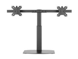 Renewed Freestanding Pneumatic Vertical Lift Dual Monitor Stand - Adjustable Monitor Mount, Fits 2 Screens up to 27 Inch, Holds up to 6 kgs per Arm, (RN-EFBGD)