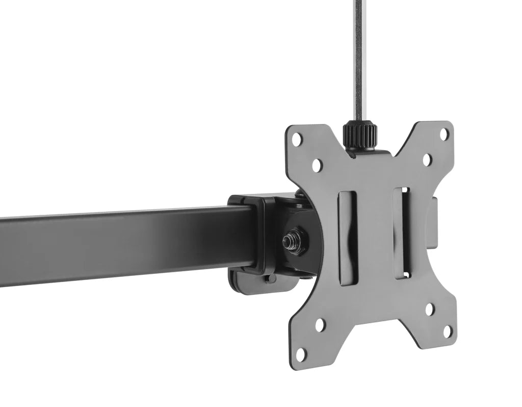 Freestanding Pneumatic Vertical Lift Dual Monitor Stand - Adjustable Monitor Mount, Fits 2 Screens up to 27 Inch, Holds up to 6 kgs per Arm, 5 Years Warranty, (EFBGD)