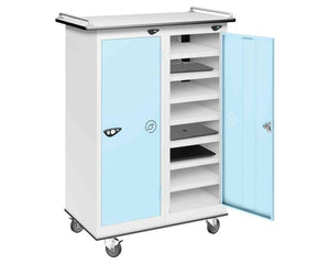 Laptop Storage cum Charging Locker Trolley | 16 shelf
