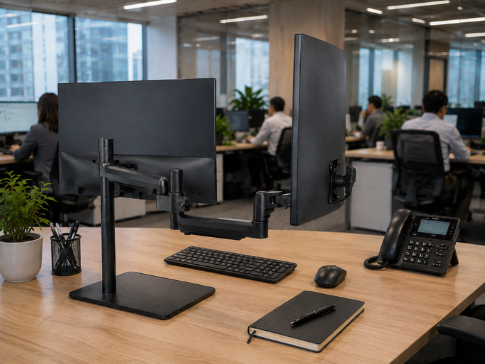 Heavy Duty Dual Gas Spring Monitor Stand for Two Large Monitors Up to 34 inches - 2MSGBF