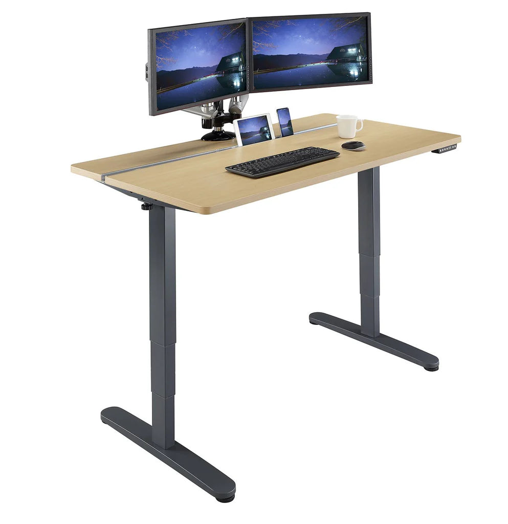 Dual Motor Height Adjustable Electric Standing Desk Frame Only, Standing Desk Adjustable Height Stand Up Desk Computer Desks with Anti-Collision Protection, (DM8P)