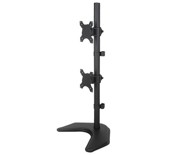 LCD Dual Monitor Vertical Positioned Desk Stand Standing for Screens up to 30", 5 Years Warranty (Black) EF002V