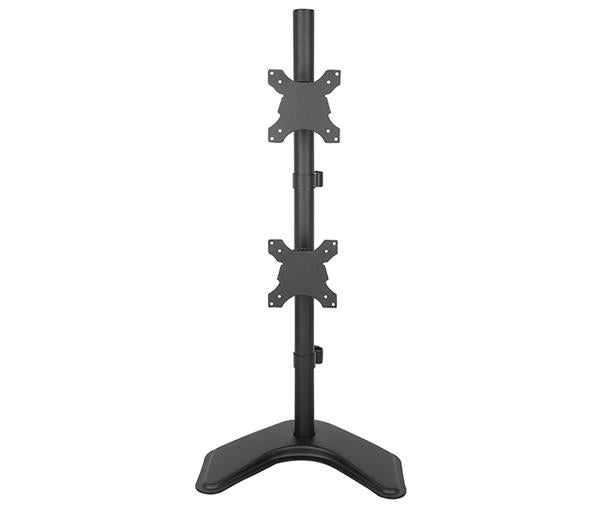 LCD Dual Monitor Vertical Positioned Desk Stand Standing for Screens up to 30", 5 Years Warranty (Black) EF002V