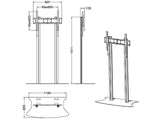 Dual Pillar Black BIG TV trolley RK07- 4