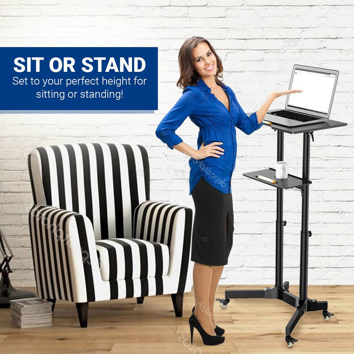 RIFE LPC10 Tilting Laptop Table with Wheels
