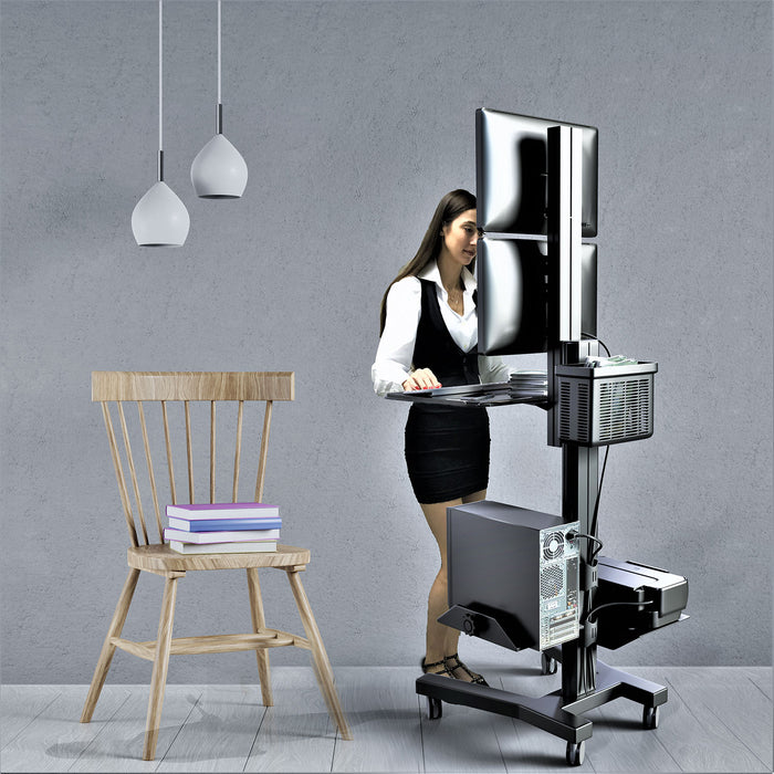 RIFE MCT09-A Dual-Monitor Computer Cart