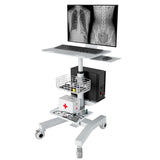 COMPUTER ON WHEELS HEALTHCARE HOSPITAL TELEMEDICINE SIT STAND CART MODEL HSC-PJB