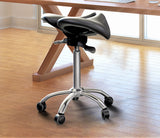 Ergonomic Adjustable Rolling Active Chair, Saddle Seat and AngleAdjustment, Black (R4008)