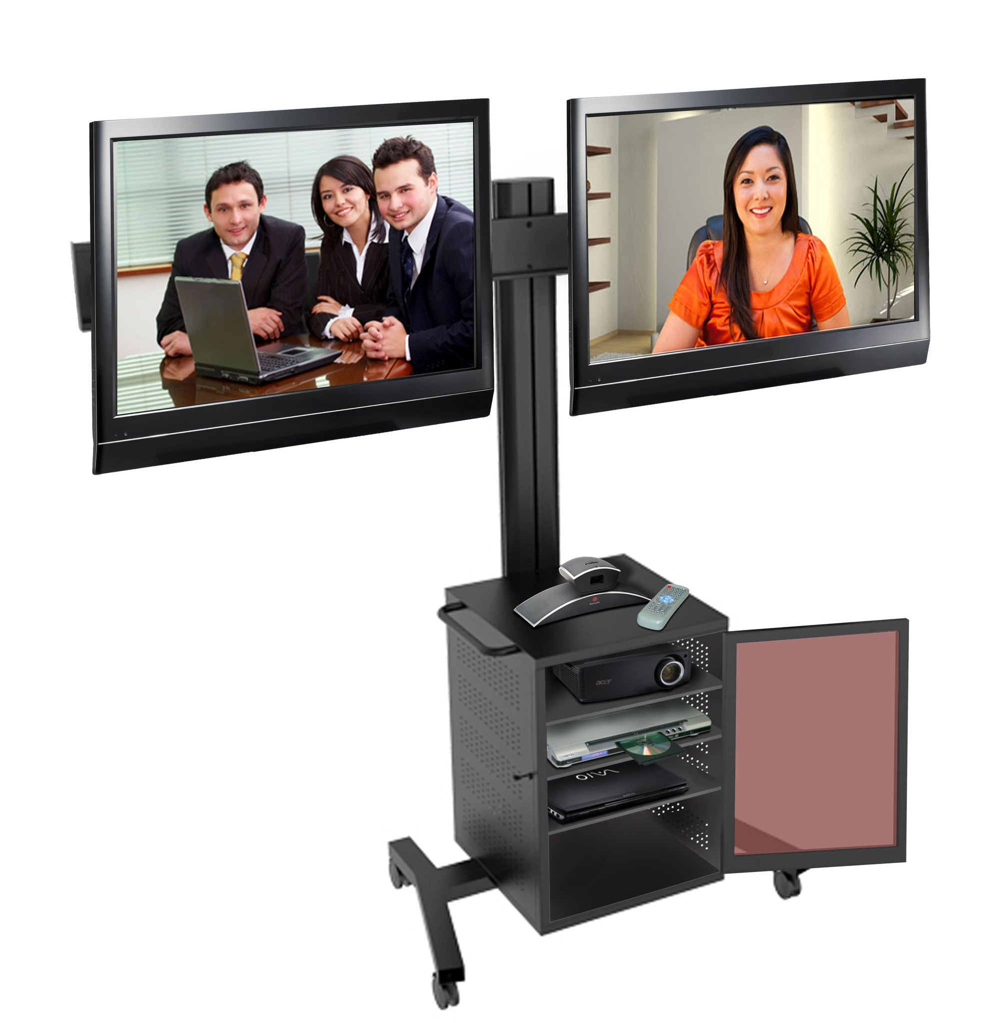 Tv Floor Stand (with Lockable Cabinet) (TMC02 )- 6