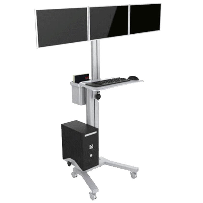 RIFE MCT09-C Triple-Monitor Mobile Computer Cart