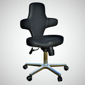 Ergonomic Multi-Purpose Adjustable Sit Stand Office Chair with Tilting Back Rest and Wheels, Black