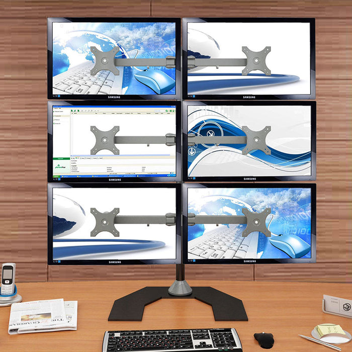 RIFE 6MSFV Vertical Six Monitor Stand – Freestanding