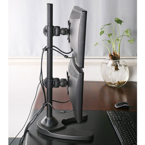 Dual Monitor Stand - Freestanding & Vertical I Dual Vertical Stacked Monitor Arm