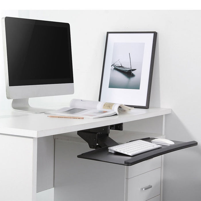 Adjustable keyboard tray under desk I Pull out Under Table keyboard drawer I Articulating Platform (AKT02)