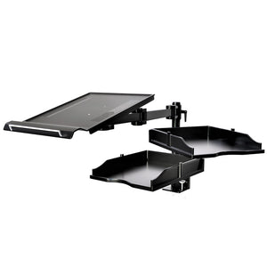 Laptop/Notebook/Projector Mount C-Clamp Stand, 2 pcs Drawers to Well Organize Your Desktop or Notebook Accessories - Black (RCLPTRAY)
