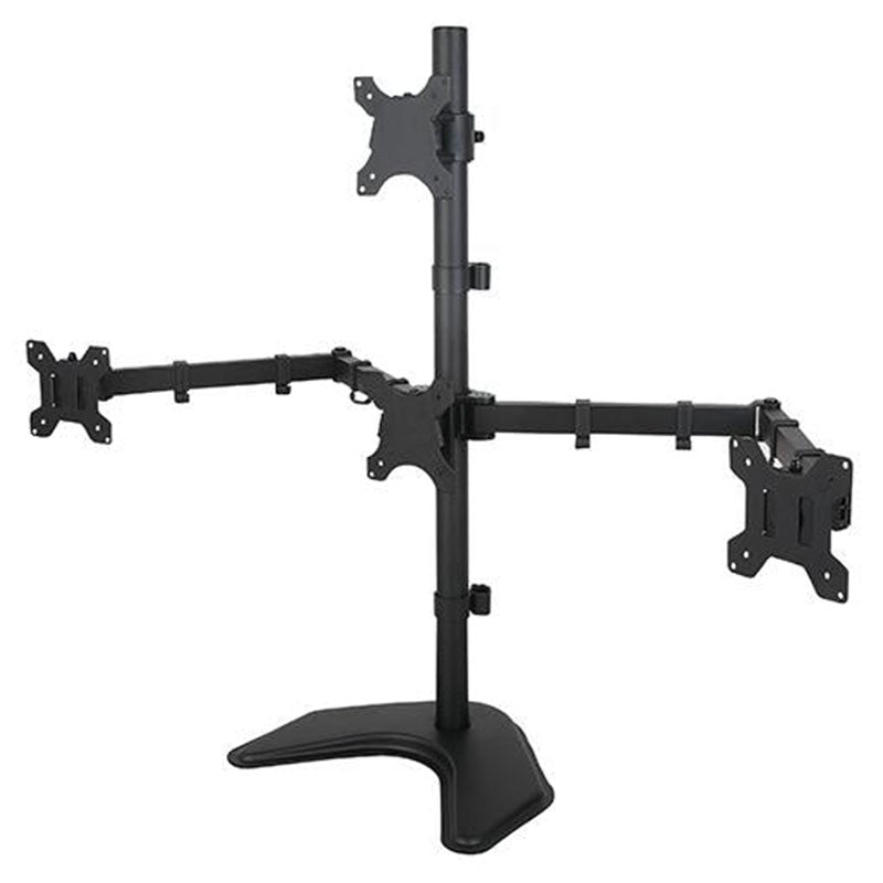 RIFE EF004T Quad Monitor Stand โ Freestanding, 13โ24โณ