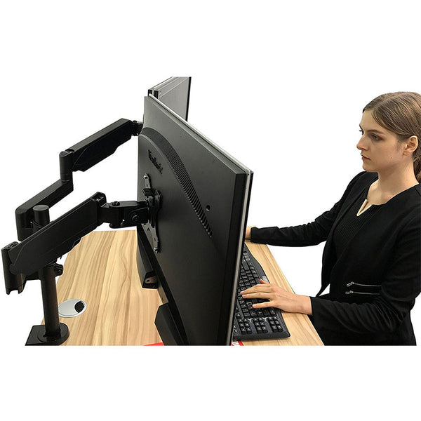 Dual Height Adjustable Monitor Stand, Desk Mount for Two LCD Computer