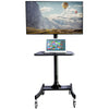 Mobile TV Stand with Mount Rolling TV Cart for 27” – 55” LCD LED Flat Screen TV with Wheels Shelves Height Adjustable TV Trolley (VCT11)