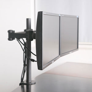 Renewed Dual LCD LED Monitor Desk Mount Stand Heavy Duty Fully Adjustable Arm fits 2 / Two Screens up to 27" (RN-RC2E)