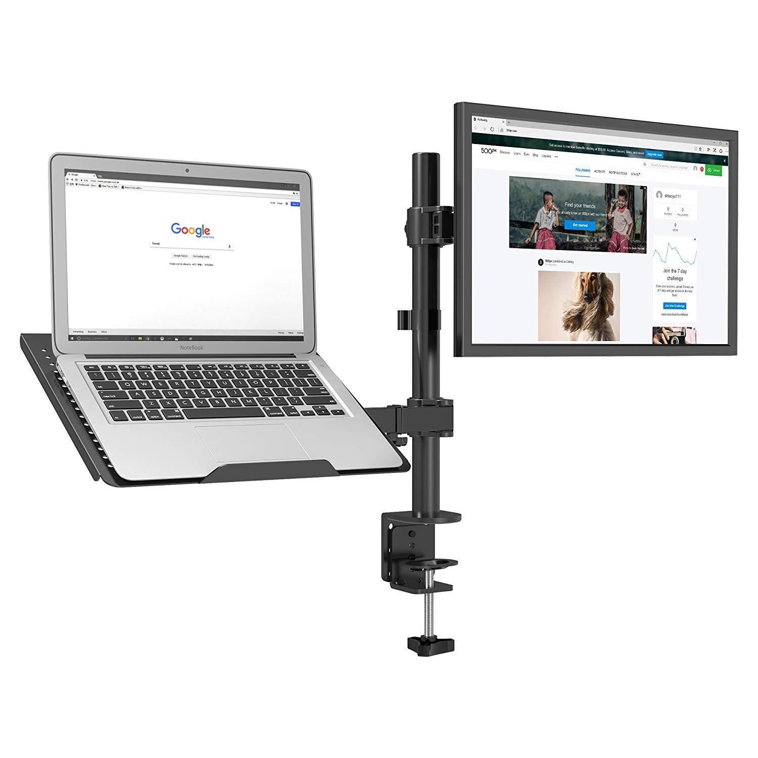 Laptop Monitor Arm Combo, Mount for Laptop and Monitor