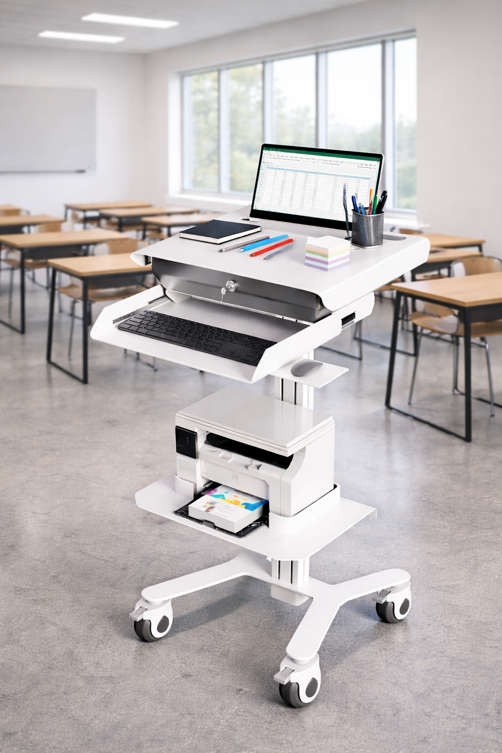 One Mobile Workstation, Endless Uses: Offices, Training Rooms, and Smart Classrooms