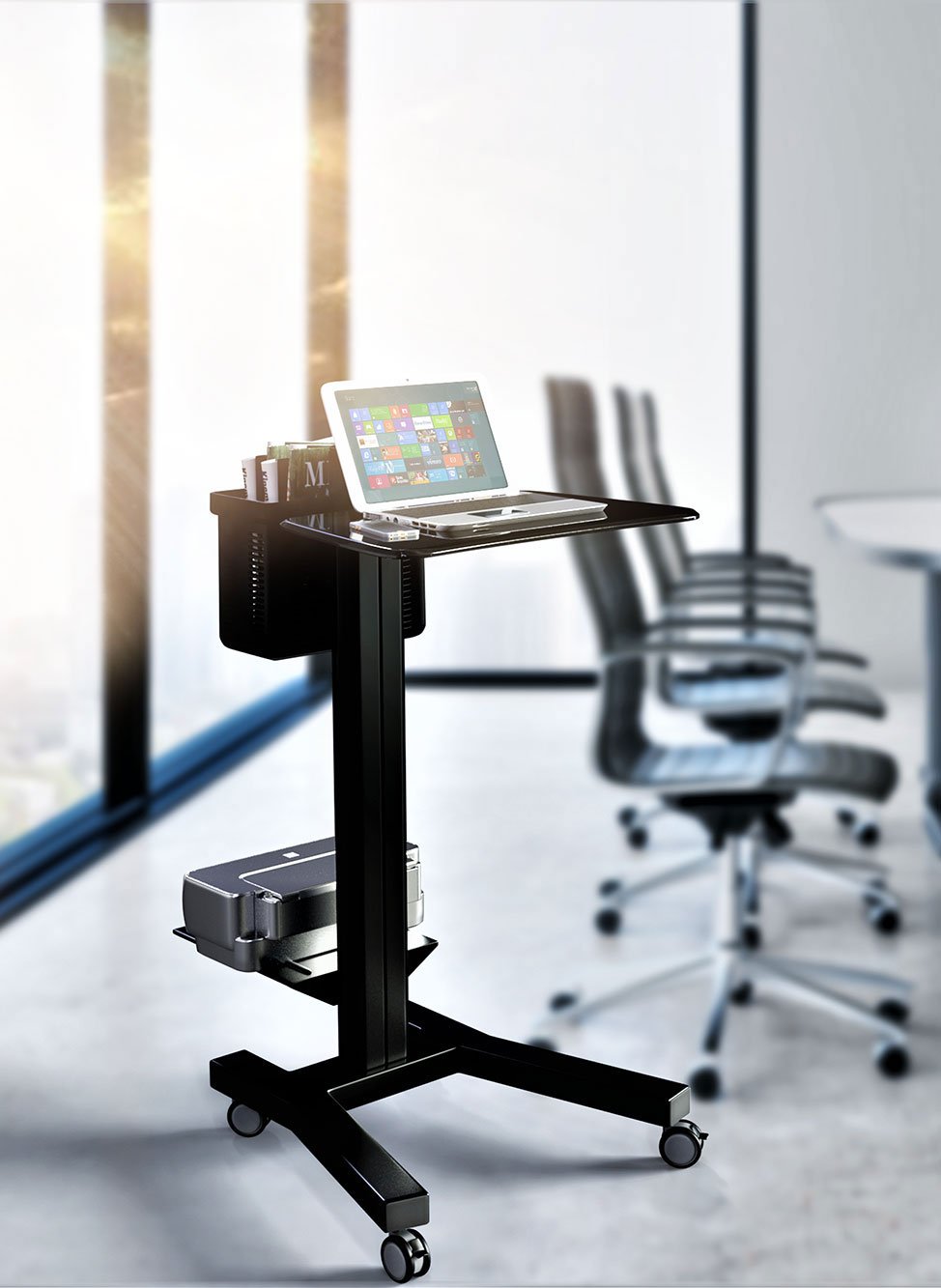 An Ergonomically Designed Laptop cum Printer Cart