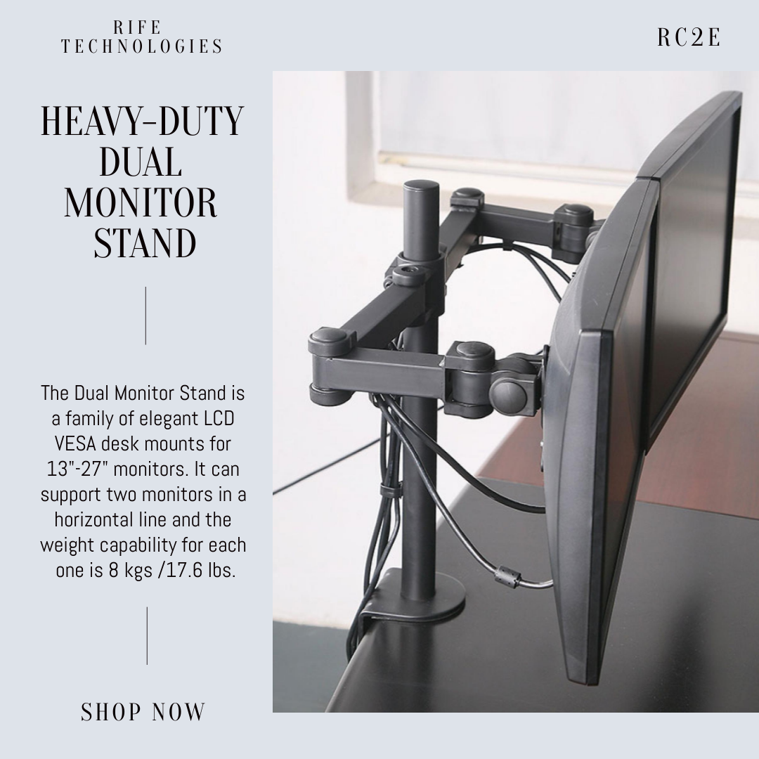 HEAVY DUTY DUAL MONITOR STAND