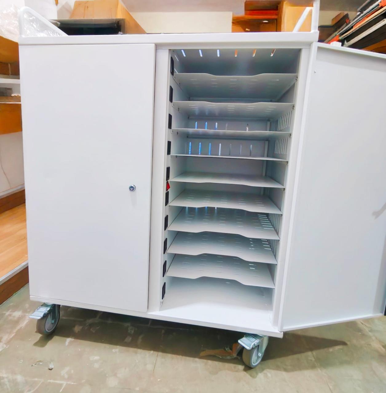 What are the benefits of using charging carts in schools