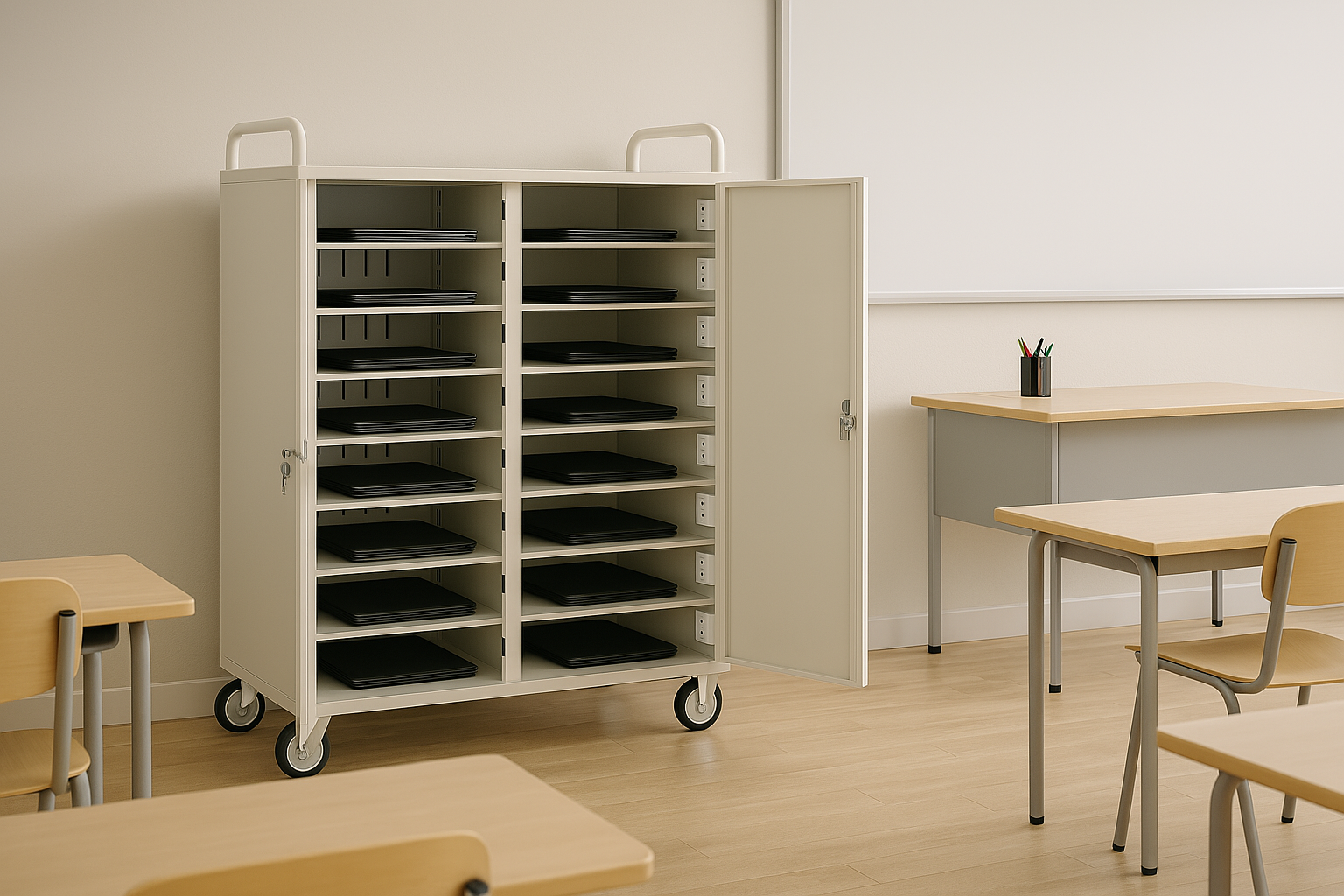 Beyond the Desk: How Rife Charging Carts & Lockers Fuel the Modern Office Ecosystem