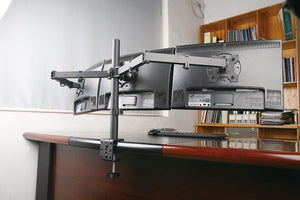 Triple Arm Desk Mount LCD LED Computer Monitor Bracket Stand 13"-24", 5 Years Warranty (EC003)