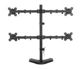 Quad Monitor Desk Stand Mount Full Motion Articulating Arm 4 LCD Computer Displays, 5 Years Warranty (Black) EF004