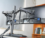 Dual Monitor Stand, Free Standing Height Adjustable Two Arm Monitor Mount for Two 13 to 30 inch LCD Screens with Swivel and Tilt, 5 Years Warranty - EF002