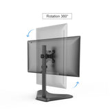 Single Monitor Mount for 13-32 Inch Computer Screens, Improved LCD/LED Monitor Riser, Height/Angle Adjustable Single Desk Mount Stand, Holds up to 17.6lbs, 5 Years Warranty (EF001)