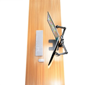 Freestanding Dual Monitor Mount, Fully Articulating Heavy-Duty Broad Arms, Compatible for Two Screens up to 32 inches with Standards 75 * 75mm and 100 * 100mm VESA Holes, 5 Years Warranty, Black (2HDF)