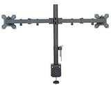 Dual Monitor Mount, Two Heavy Duty Full Motion Adjustable Arms Fit 2 Computer Screens 17 19 20 21 22 24 27 Inch, VESA 75 or 100mm, C-Clamp Base, 5 Years Warranty, 5 Years Warranty, Black (EC2)