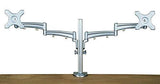 Dual Monitor Desk Mount Stand, Full Motion Compute Monitor Arm Mount for 2 LCD Screens up to 26 Inch, Dual Monitor Stand with C-Clamp, 5 Years Warranty, Silver (RCD-PRM)