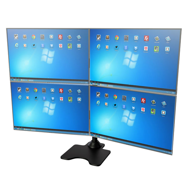 Four Monitor Stand Tabletop Freestanding, Supports 30