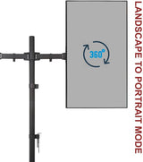 Fully Adjustable Extra Tall Dual LCD Monitor Desk Mount, Fits 2 Screen up to 27 inch, Weight up to 10 kg per arm, 5 Years Warranty, Black (EF2L)