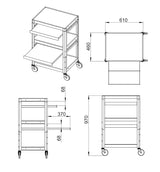 Multimedia stands and Audio Visual Carts C-54
