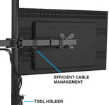 Fully Adjustable Extra Tall Dual LCD Monitor Desk Mount, Fits 2 Screen up to 27 inch, Weight up to 10 kg per arm, 5 Years Warranty, Black (EF2L)