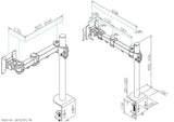Single Fully Adjustable/Tilt/Articulating Full Motion LCD Arm Desk Mount Stand for 1 Screen up to 27 Inch, 5 Years Warranty Black (RCPRM1)
