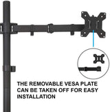 Fully Adjustable Extra Tall Dual LCD Monitor Desk Mount, Fits 2 Screen up to 27 inch, Weight up to 10 kg per arm, 5 Years Warranty, Black (EF2L)