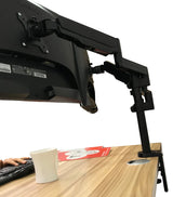 Dual Height Adjustable Monitor Stand, Desk Mount for Two LCD Computer Flat Screens, VESA 75 and 100 Fits 22, 23, 24, 27 Inch, Gas Spring, Full Motion, 5 Years Warranty, 2MS-GB