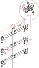 Six Monitor Stand - Freestanding - Vertical, 5 Years Warranty (6MS-FV)