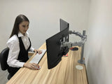 Dual LCD LED Monitor Desk Mount Stand -Fully Adjustable Arm fits 2 Screens up to 27", 5 Years Warranty, Silver (RC2ES)