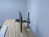 Single Fully Adjustable/Tilt/Articulating Full Motion LCD Arm Desk Mount Stand for 1 Screen up to 27 Inch, 5 Years Warranty, Silver (RC1S)