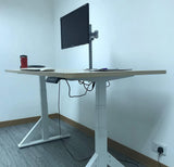 Single Fully Adjustable/Tilt/Articulating Full Motion LCD Arm Desk Mount Stand for 1 Screen up to 27 Inch, 5 Years Warranty, Silver (RC1S)