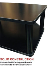 2-Tier Mobile TV Stand Fits Most Televisions, Made with Particle Board and Aluminum tubes, Holds up to Max 50 Inch Screens, 40 kg Capacity Capacity - Black (RS301)