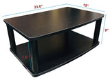 2-Tier Mobile TV Stand Fits Most Televisions, Made with Particle Board and Aluminum tubes, Holds up to Max 50 Inch Screens, 40 kg Capacity Capacity - Black (RS301)