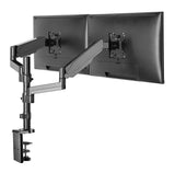 Dual Height Adjustable Monitor Stand, Desk Mount for Two LCD Computer Flat Screens, VESA 75 and 100 Fits 22, 23, 24, 27 Inch, Gas Spring, Full Motion, 5 Years Warranty, 2MS-GB